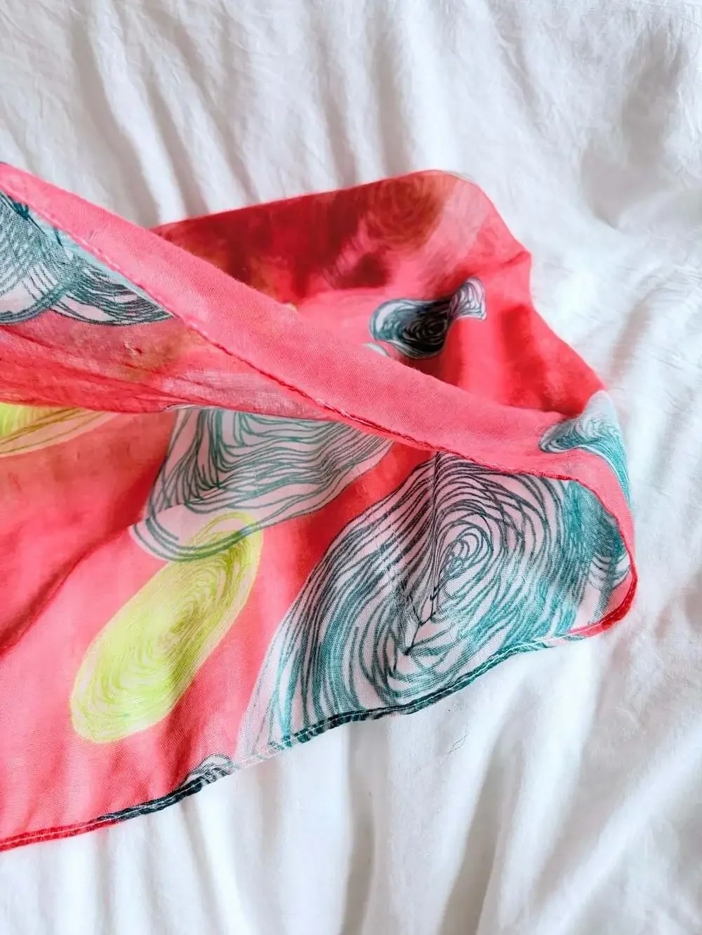 Vivian & Vincent Abstract Spiral Print Infinity Loop Scarf, 100% Viscose